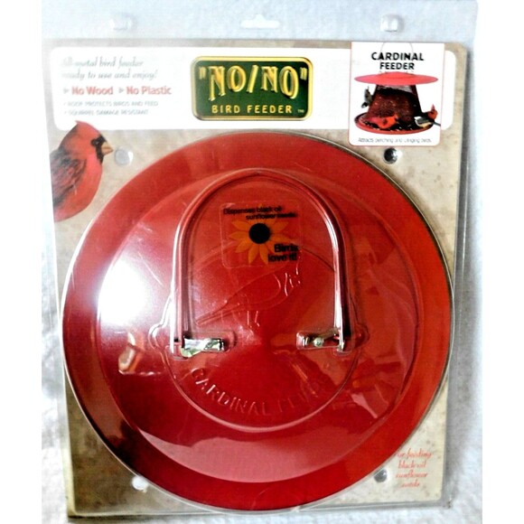 Red Cardinal Hanging Bird Feeder - 2.5 Lb. Capacity | NO/NO Wire Basket 12''Dia. - Picture 1 of 11